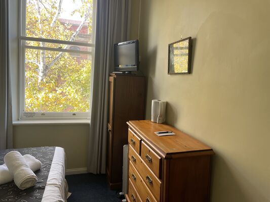 Small ensuite Room 6 | View | Small Ensuite | The Lodge on Elizabeth Hobart Tasmania Accommodation