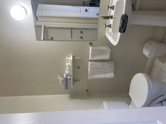 Small ensuite Room 6 | Bathroom | Small Ensuite | The Lodge on Elizabeth Hobart Tasmania Accommodation