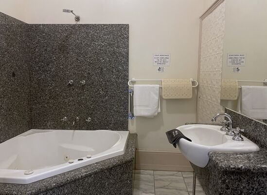 Spa room   Room 14 | Bathroom | Spa Room | The Lodge on Elizabeth Hobart Tasmania Accommodation
